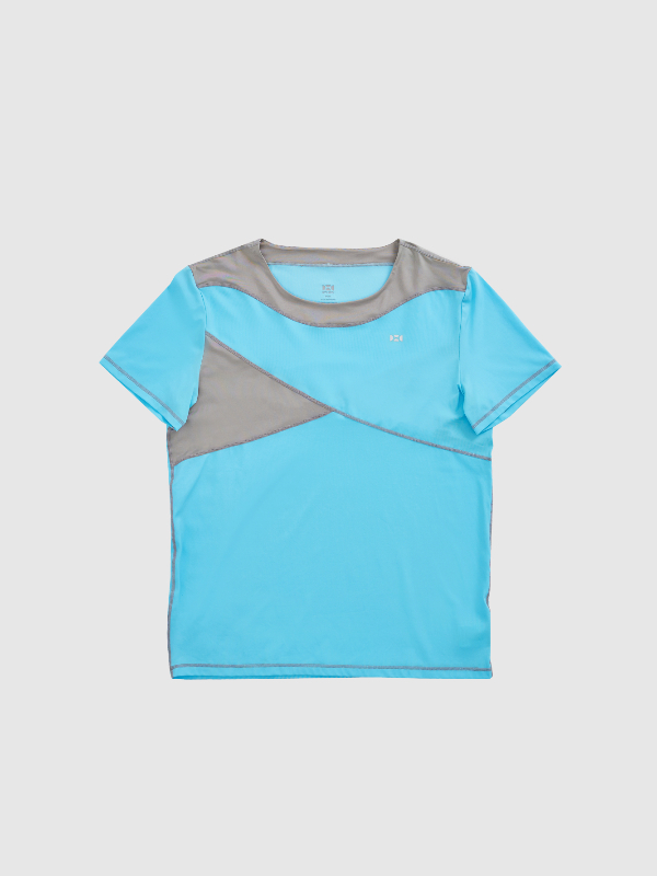  Color block Round neck T-shirt-Kid