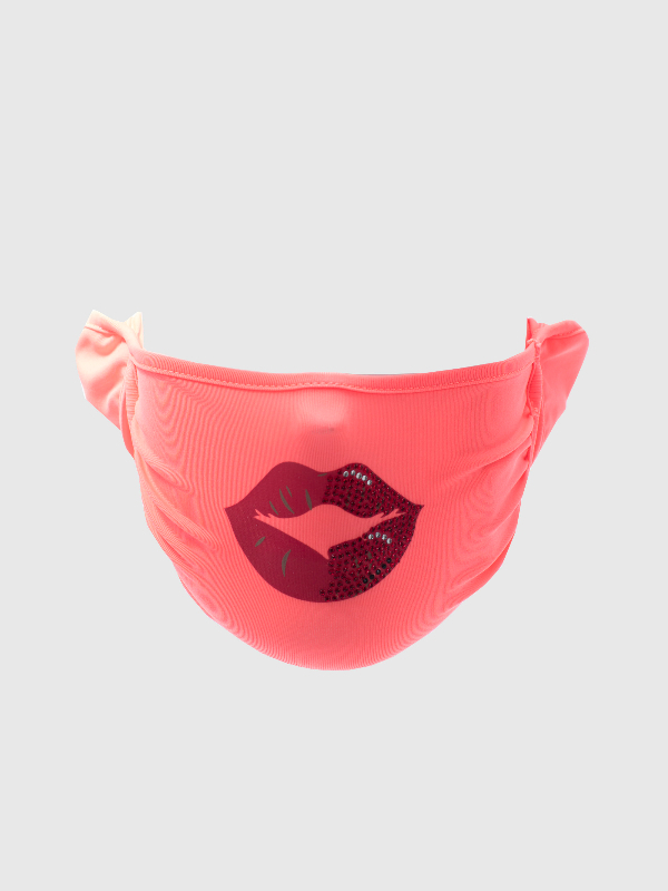 Red Lip Print Mouth Mask - Kid