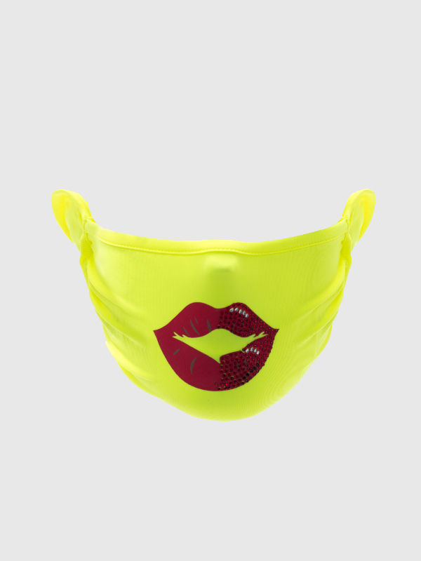 Red Lip Print Mouth Mask - Adult