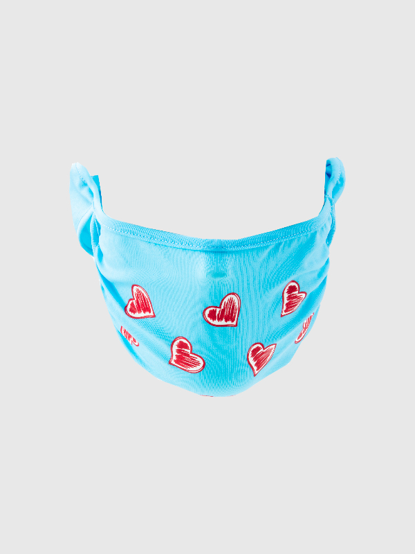  Heart Print Mouth Mask - Adult