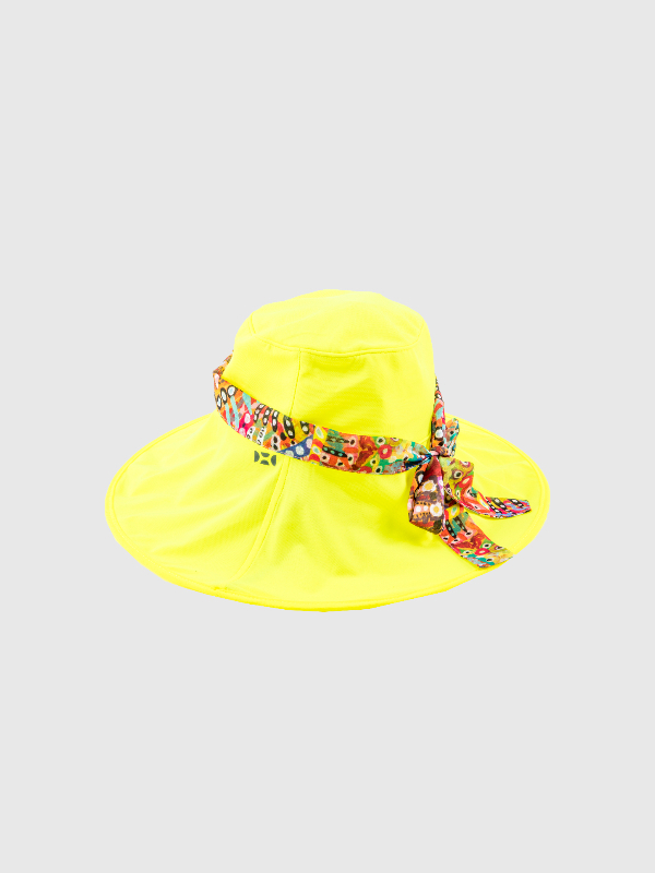 Elegant French Style Lotus Hat with Floral Print